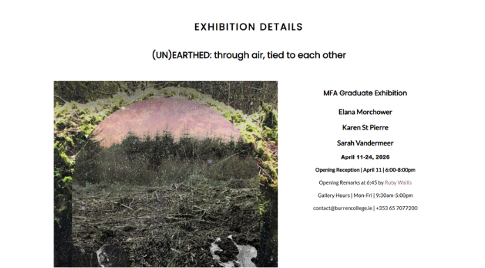 (UN)EARTHED: Through Air, Tied To Each Other MFA Graduate Exhibition