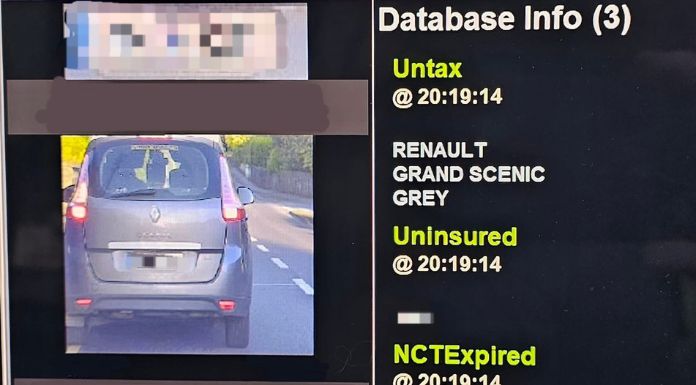 Clare Gardaí Seize Cocaine Driven, Uninsured, Untaxed, No NCT People Carrier