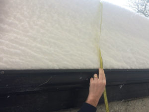 55 cm (nearly 2 foot!) of snow on Kaitriona's roof in Killaloe