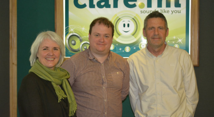 (L-R) Carol Gleeson, Clare FM's Gavin Grace, Dr Brendan Dunford