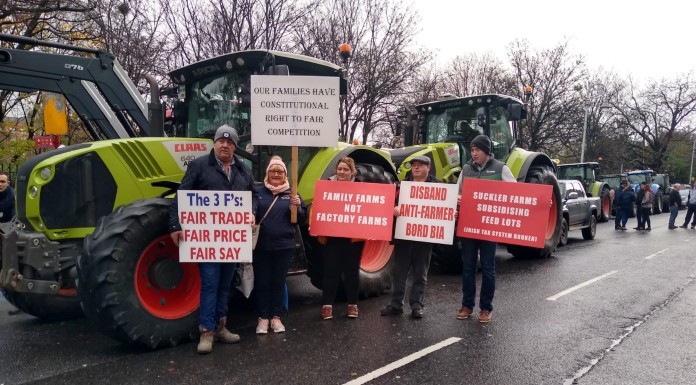 Farmers protesting in Dublin