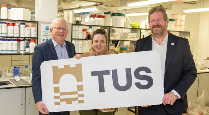 Photographed following the announcement that TUS has secured €12 million under the TU RISE funding call are (L to R) President of TUS Professor Vincent Cunnane, Dr Lisa Moran, Dean of Graduate Studies TUS and TUS VP for Research Development and Innovation Dr Liam Brown.

Photo Credit Nathan Cafolla.